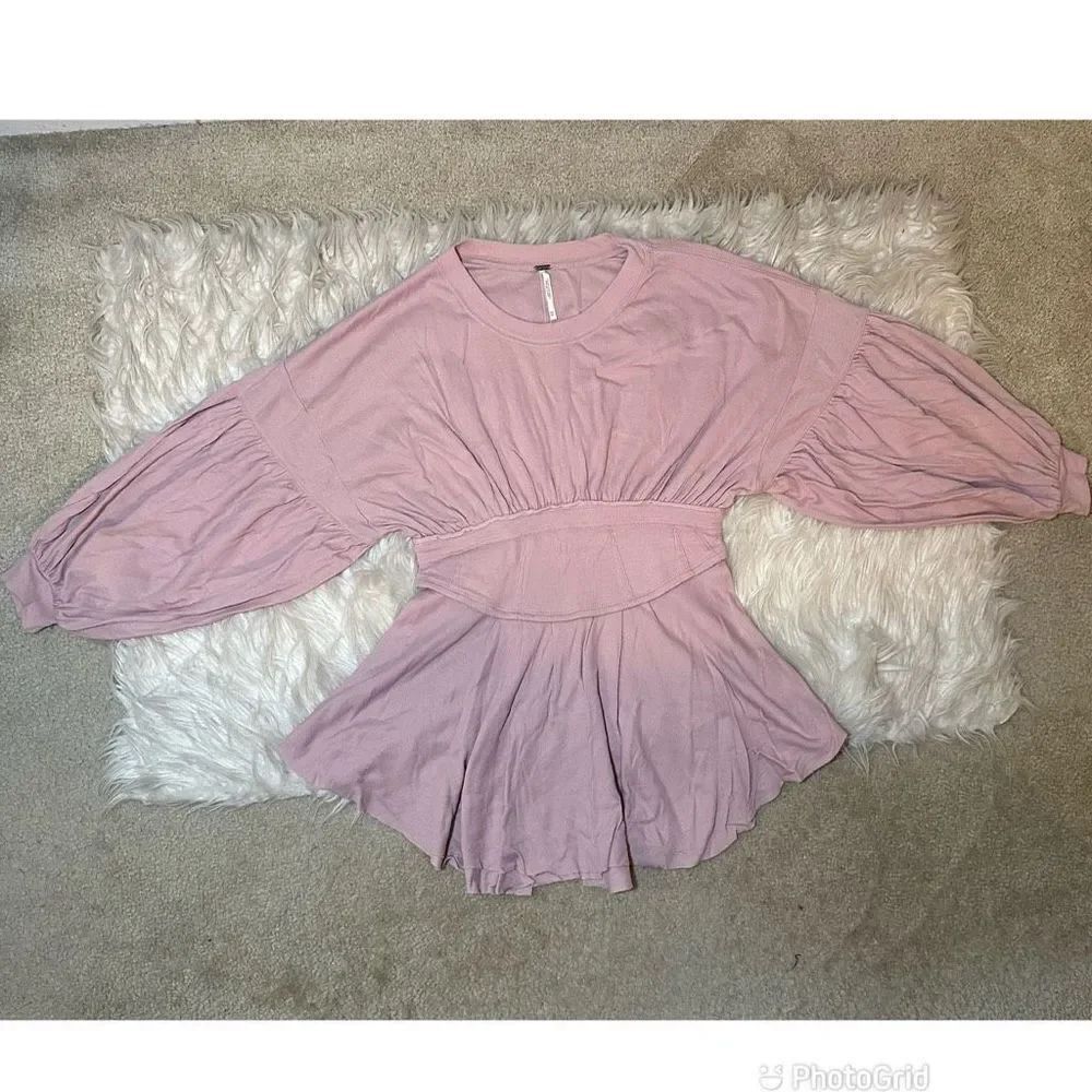 Free People Ribbed Corset Peplum Top